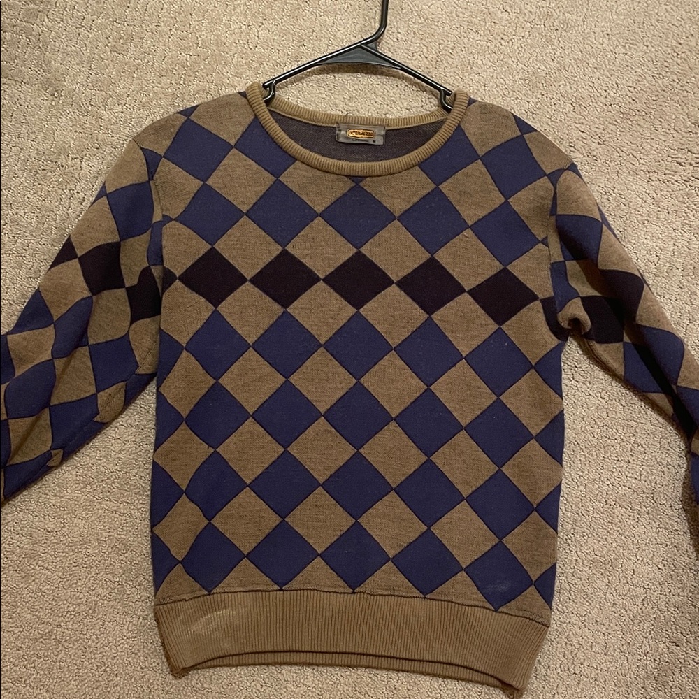 japanese 80’s vintage argyle sweater in good condition